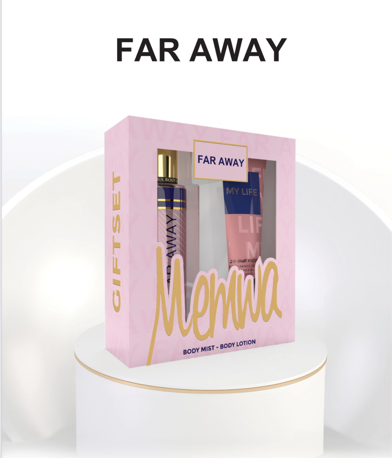 Gulf Orchid - Gift Set - Memwa Far Away (236 ML body lotion & 250 ML Body Mist) Bergamot, Orange Blossom, Blackcurrant