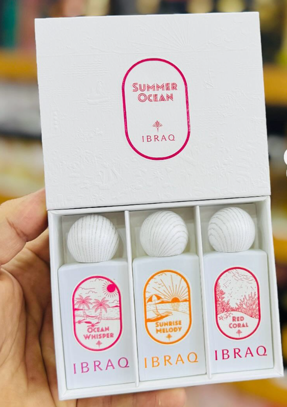 Ibrahim Al-Qurashi (Ibraq) - 3 Ocean Whisper (10ml each) : Sunrise melody (10ml) Red Coral - For Womens