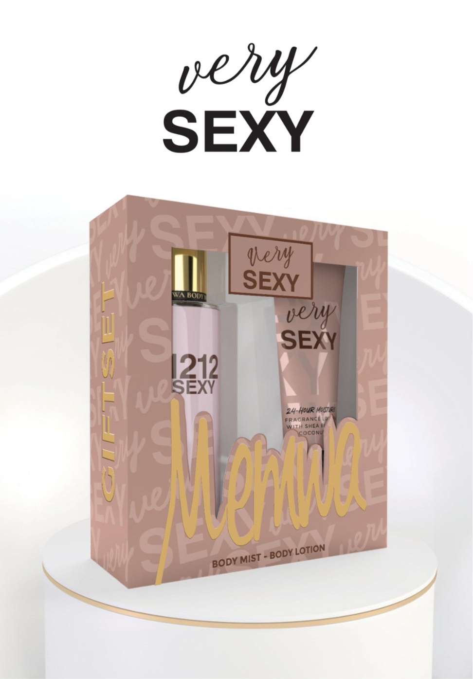 Gulf Orchid - Gift Set - Memwa Very Sexy (236 ML body lotion & 250 ML Body Mist) Rose, Jasmine