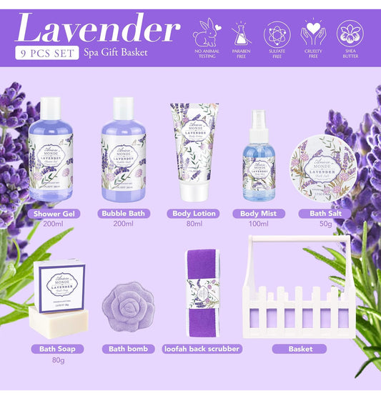 ArioseMonde (Lavender Spa Gift Set) 8pcs Set Body Lotion, Body Mist and others