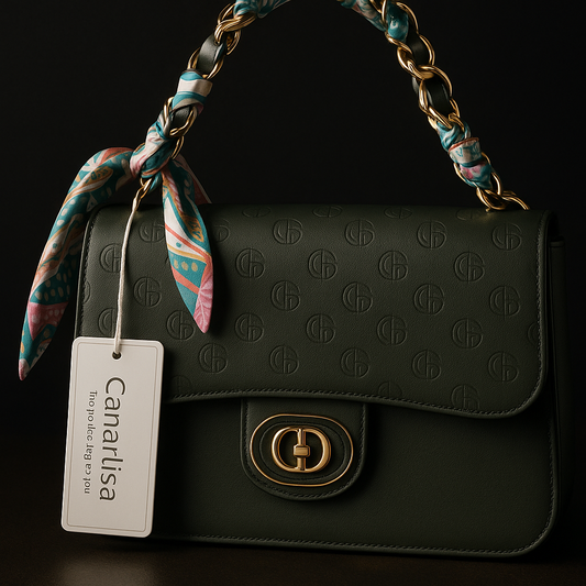 Canarlisa Luxury HandBag (Black, Green, Pink, Beige, Brown and Khaki Colors) ST132 + Shams Musk for free (Ibrahim Al Qurashi)