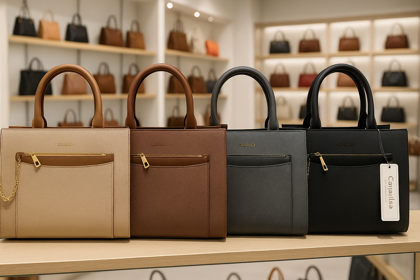 Cancrlisa & CR 8014 Luxury hand Bag (Black, Coffee, Gray, Dark Blue and Mud Colors) 7269 + Shams Musk for free (Ibrahim Al Qurashi)