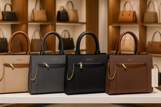 Cancrlisa & CR 8014 Luxury hand Bag (Black, Coffee, Gray, Dark Blue and Mud Colors) 7269 + Shams Musk for free (Ibrahim Al Qurashi)