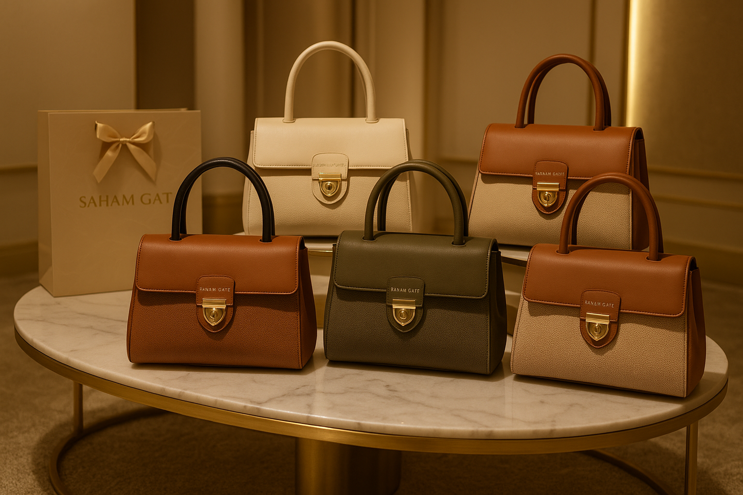 Carnalise & CR Luxury Bag (Black, Coffee, Beige and Brown Colors) 8316 + Shams Musk for free (Ibrahim Al Qurashi)