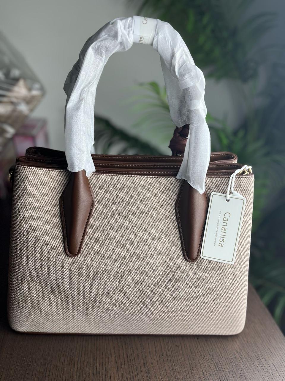 Canarilsa Hand bag & shoulder bag Elegant finishing (Black, Dark Blue, Beige and Beige Colors) 7178