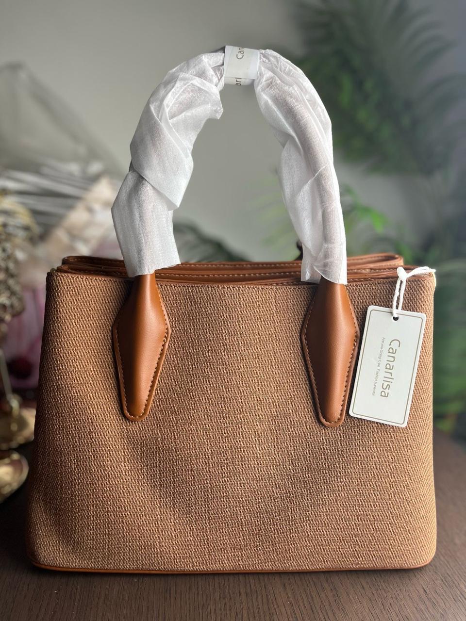 Canarilsa Hand bag & shoulder bag Elegant finishing (Black, Dark Blue, Beige and Beige Colors) 7178