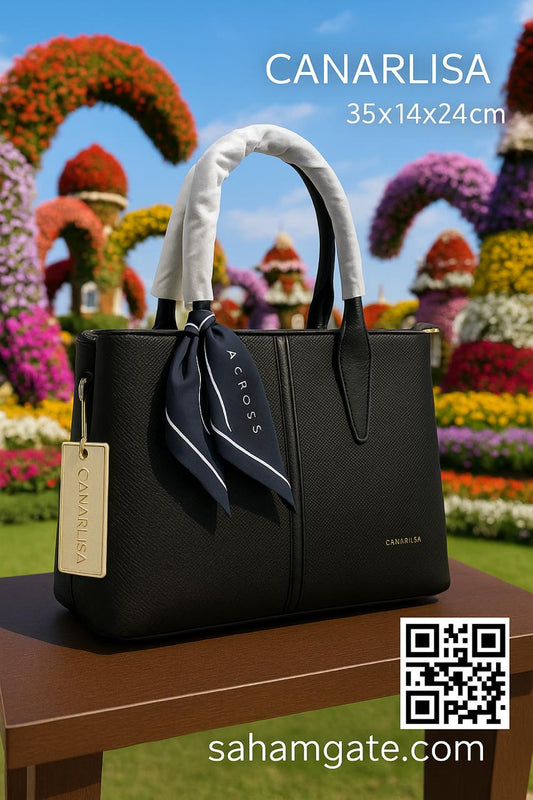 Canarilsa Hand bag & shoulder bag Elegant finishing (Black, Dark Blue, Beige and Beige Colors) 7178